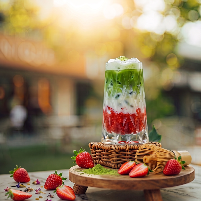 04 ICED ÇİLEKLİ MATCHA LATTE